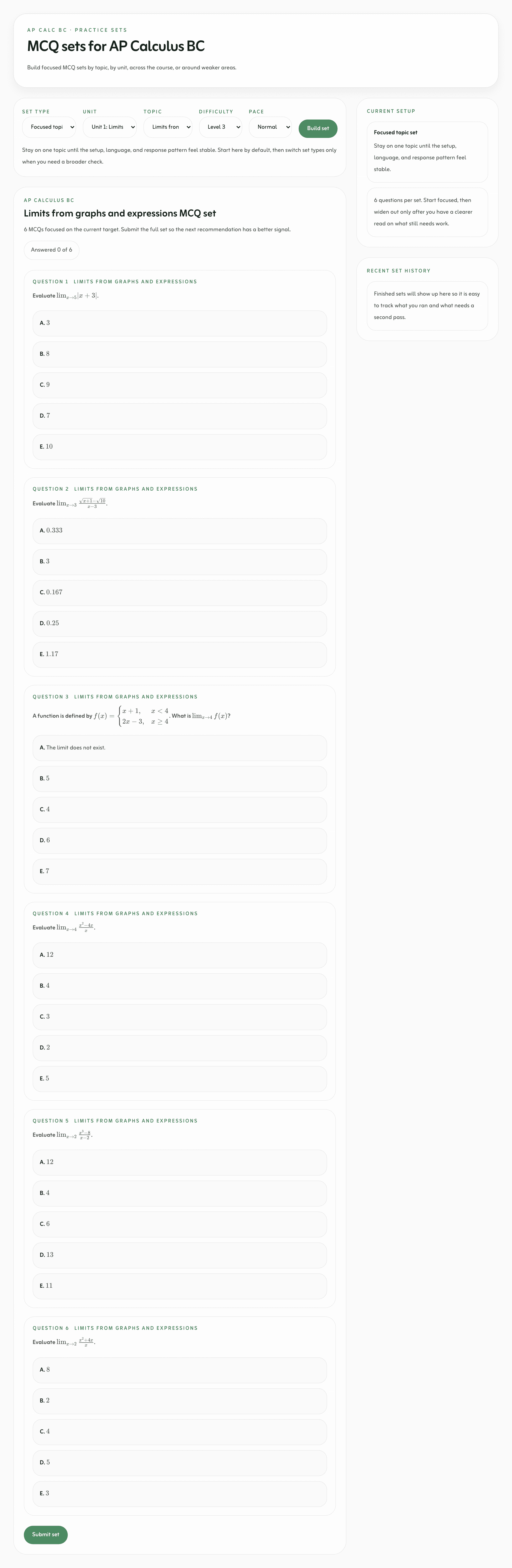 AP Calculus BC practice