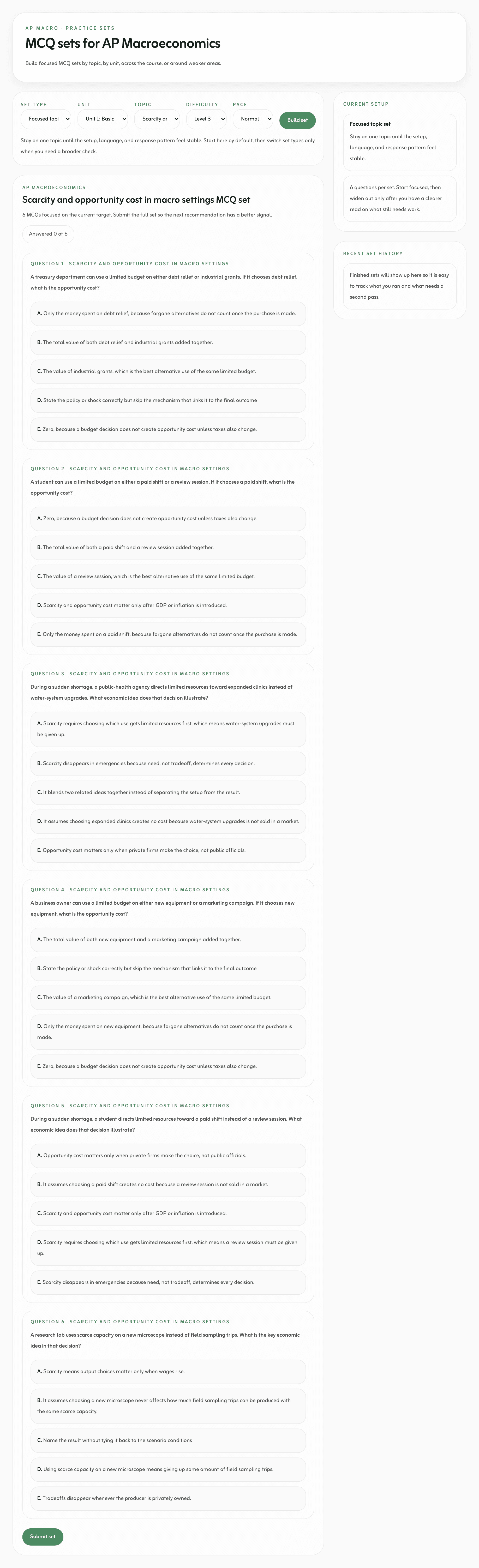 AP Macroeconomics practice