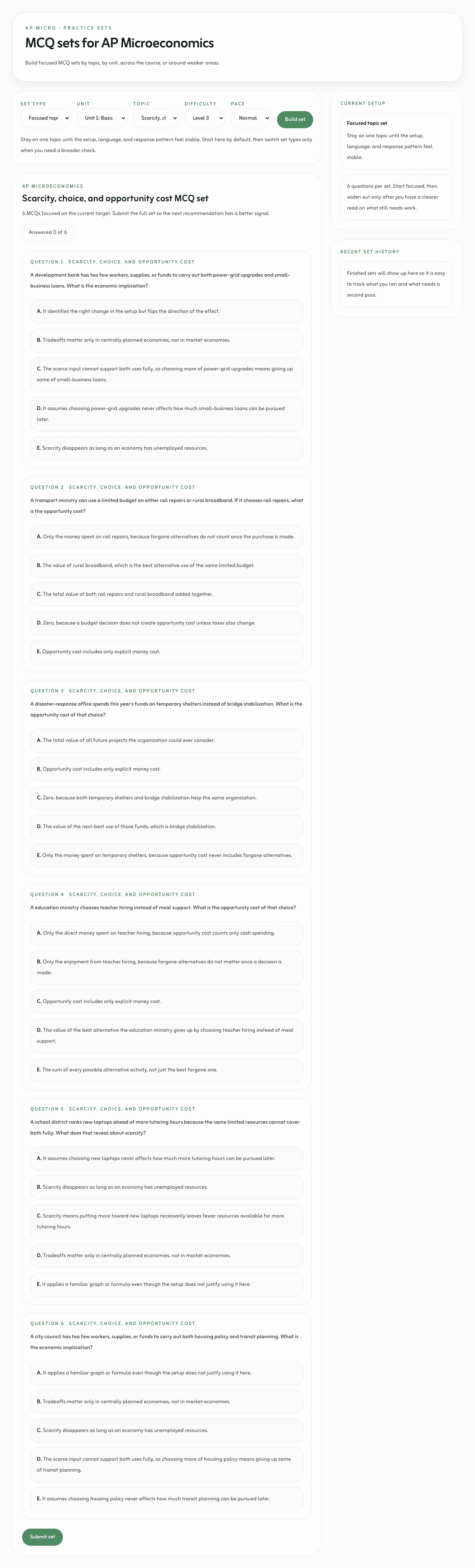 AP Microeconomics practice