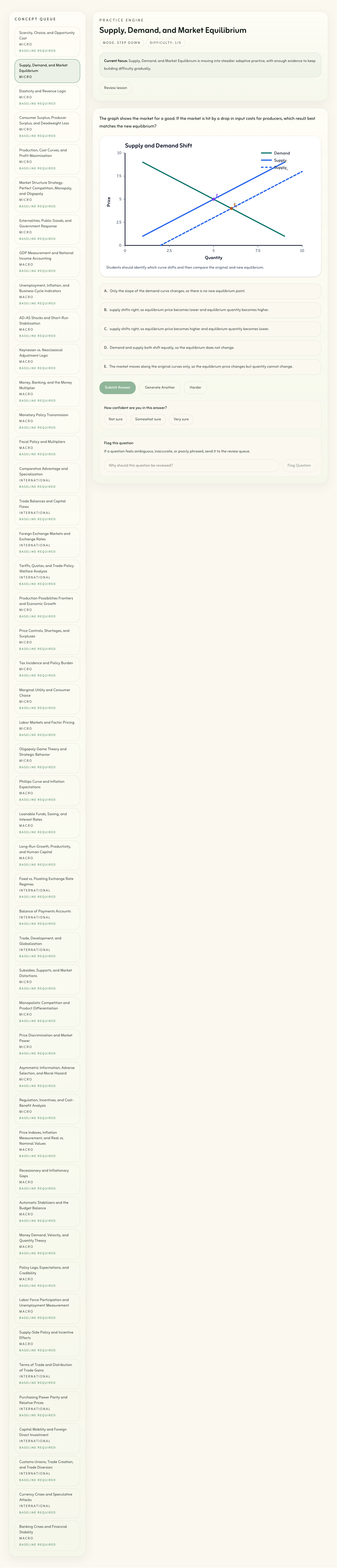 Adaptive practice preview